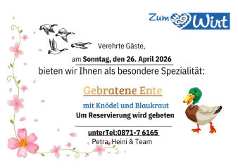 Entenessen Zum 09er Wirt in Landshut